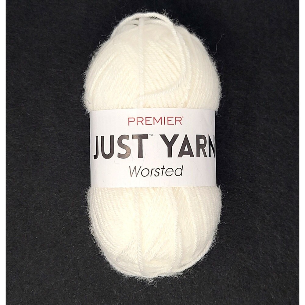 Premier JUST YARN Worsted Acrylic Yarn  "White" 131 Yds "Medium 4" NEW